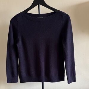 Lightweight Navy Crewneck Cashmere blend Women's Sweater